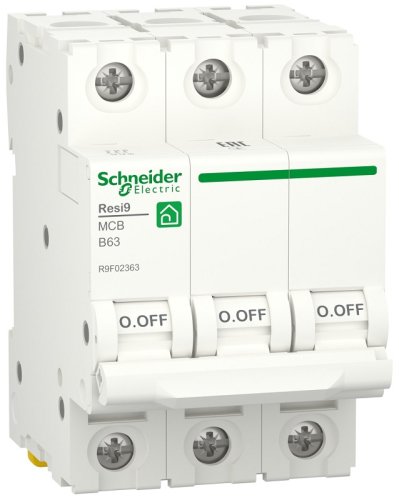 Выключатель автоматический Schneider Electric Resi9 3п 63A B 6кА  картинка
